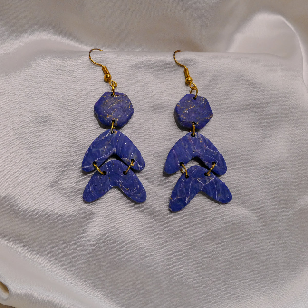 Blue Quartz Abstract Earrings