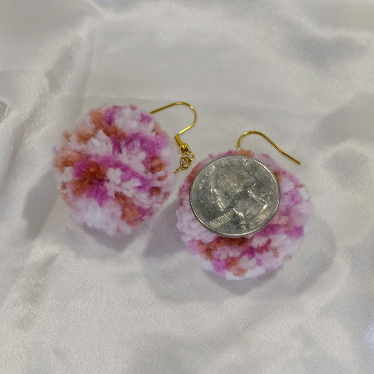 Strawberry Sorbet Pompom Earrings