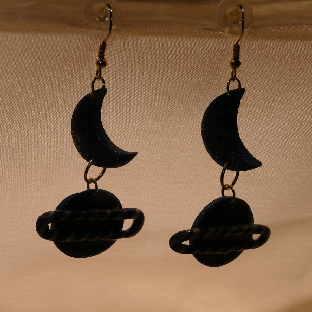 Saturn & Moon Earrings