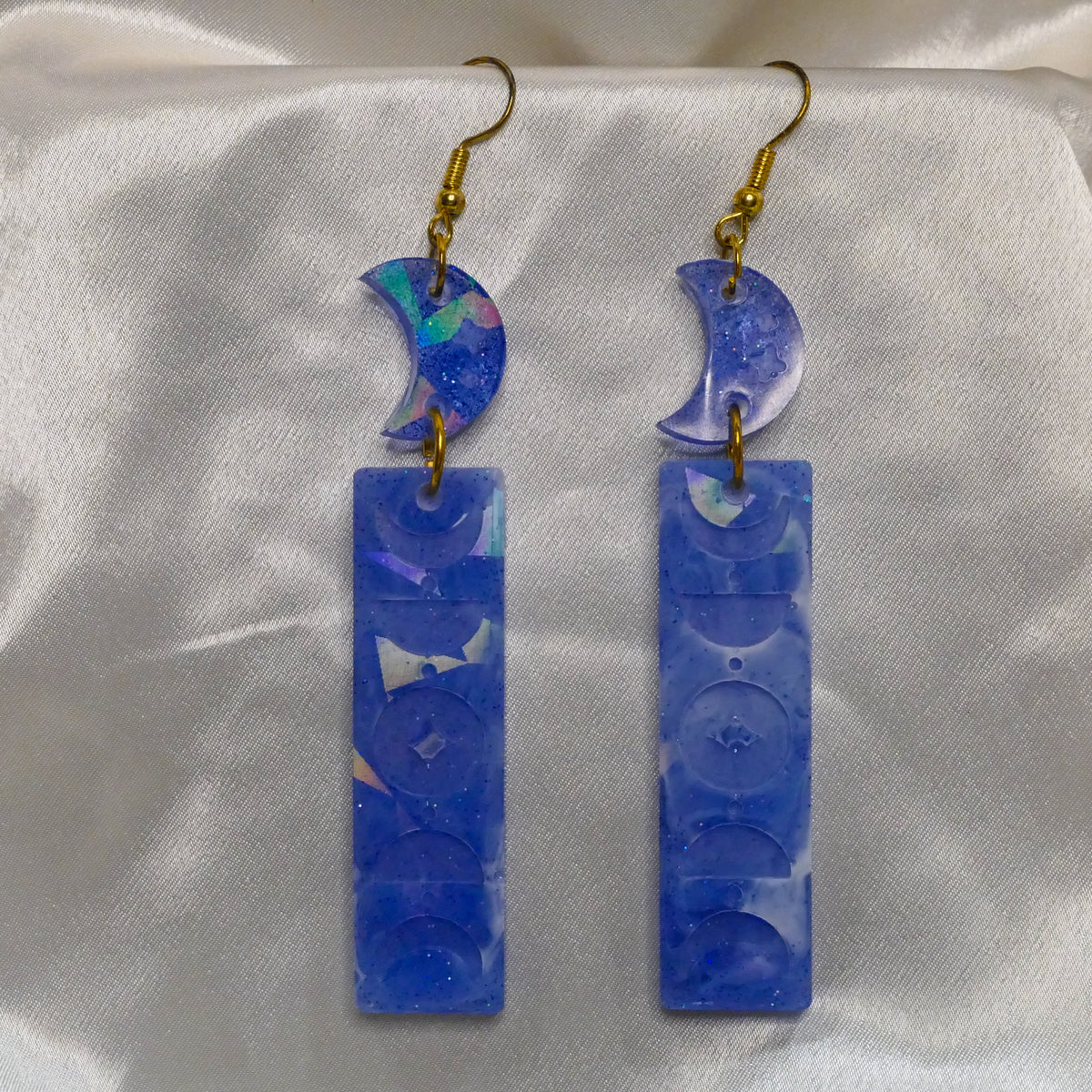 Holographic Moon Phase Earrings