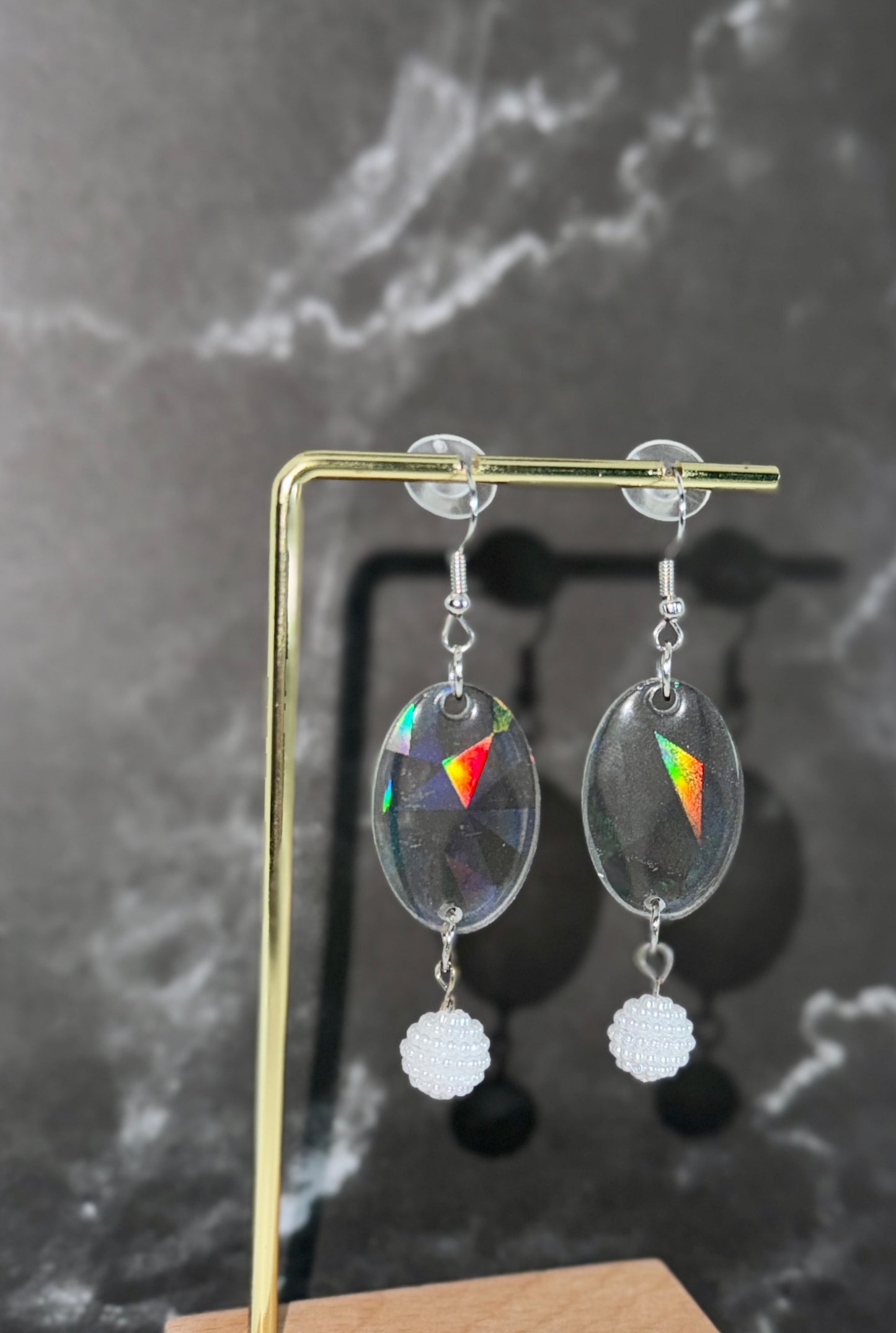 Holographic Oval Earrings