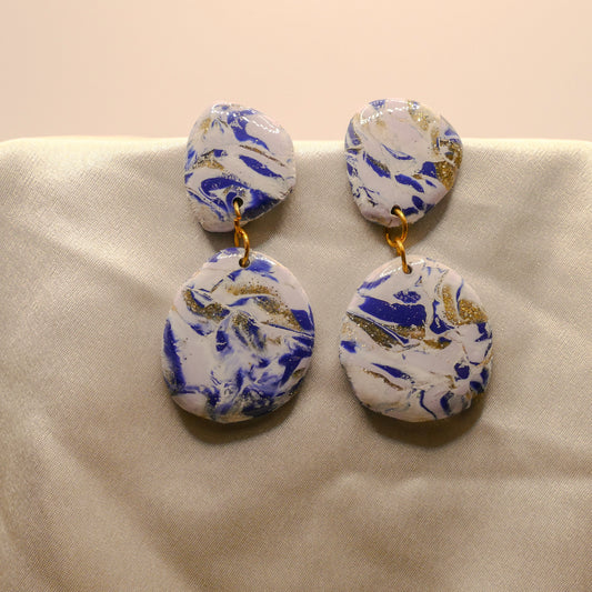 Terrazzo Oval Dangle Earrings
