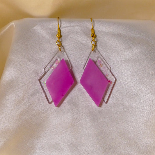 Layered Magenta Earrings