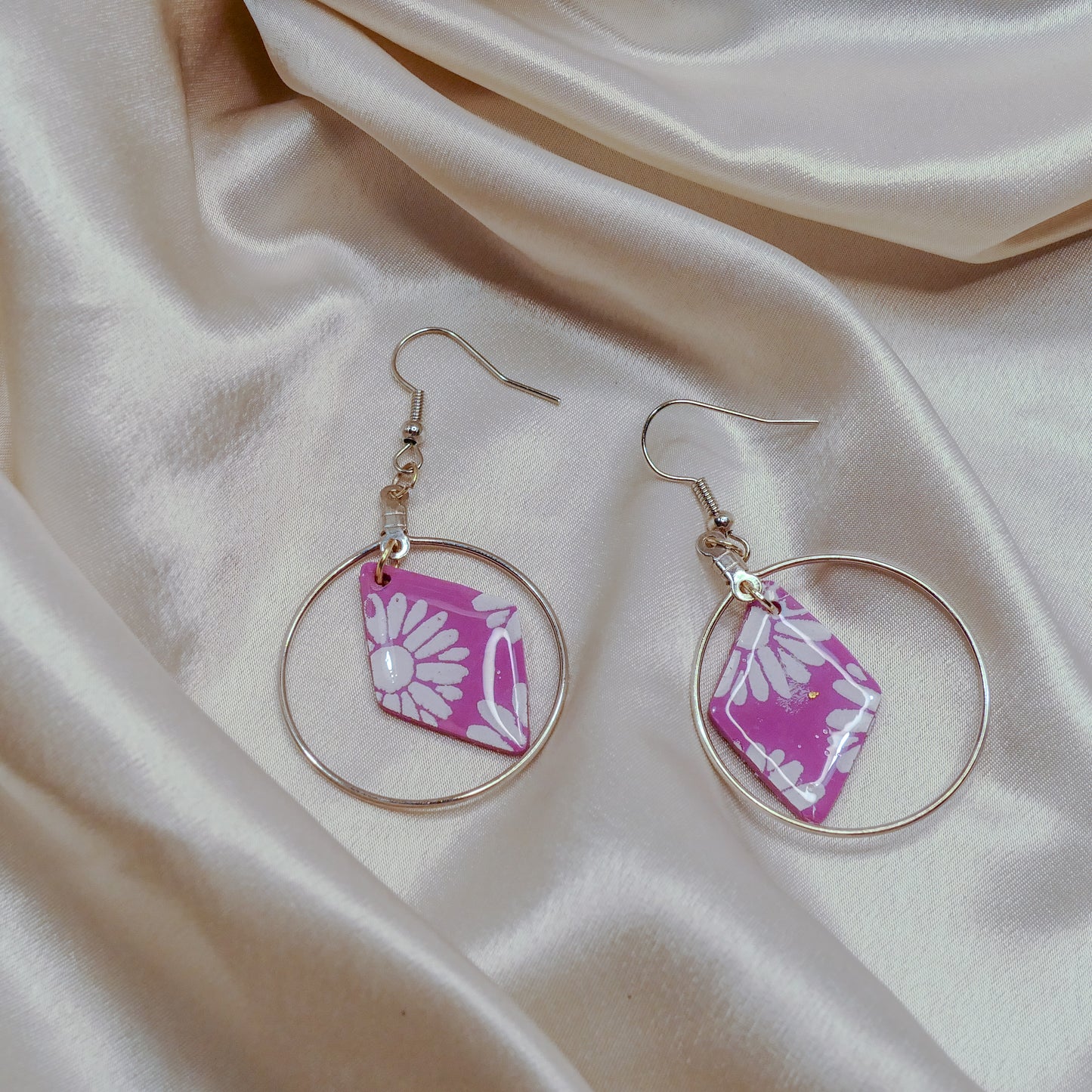 Flower Rhombus Earrings