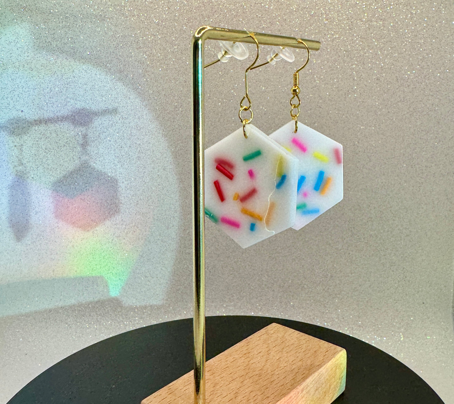 Hexagon Sprinkle Earrings