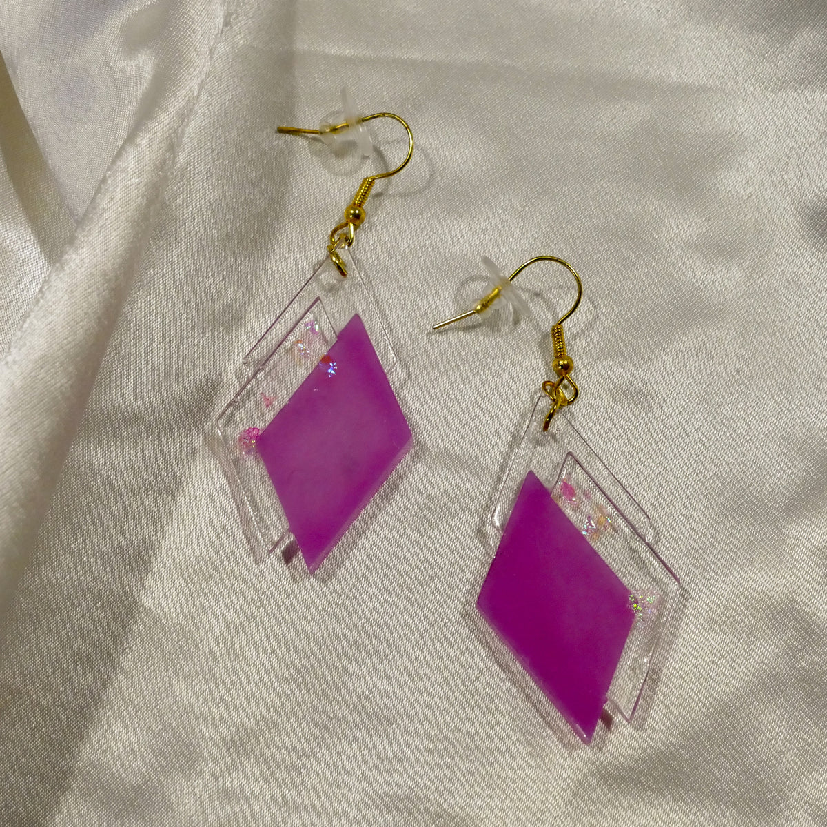 Layered Magenta Earrings