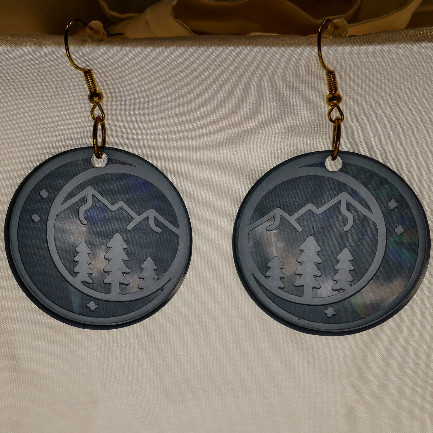 Iridescent Mountain and Forest Earrings