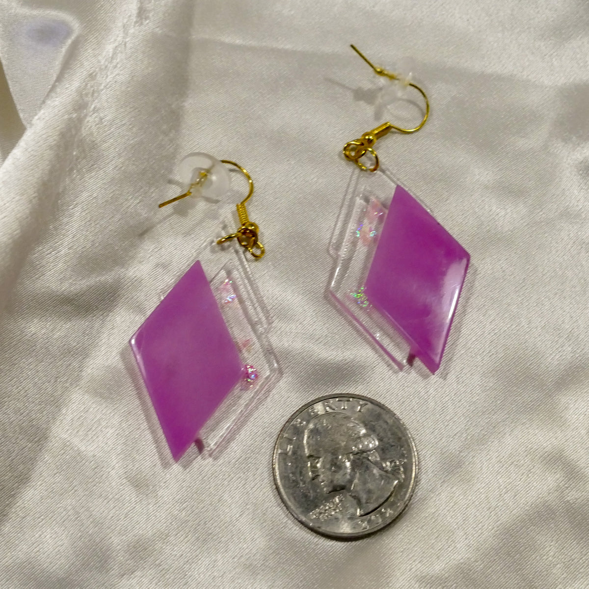 Layered Magenta Earrings