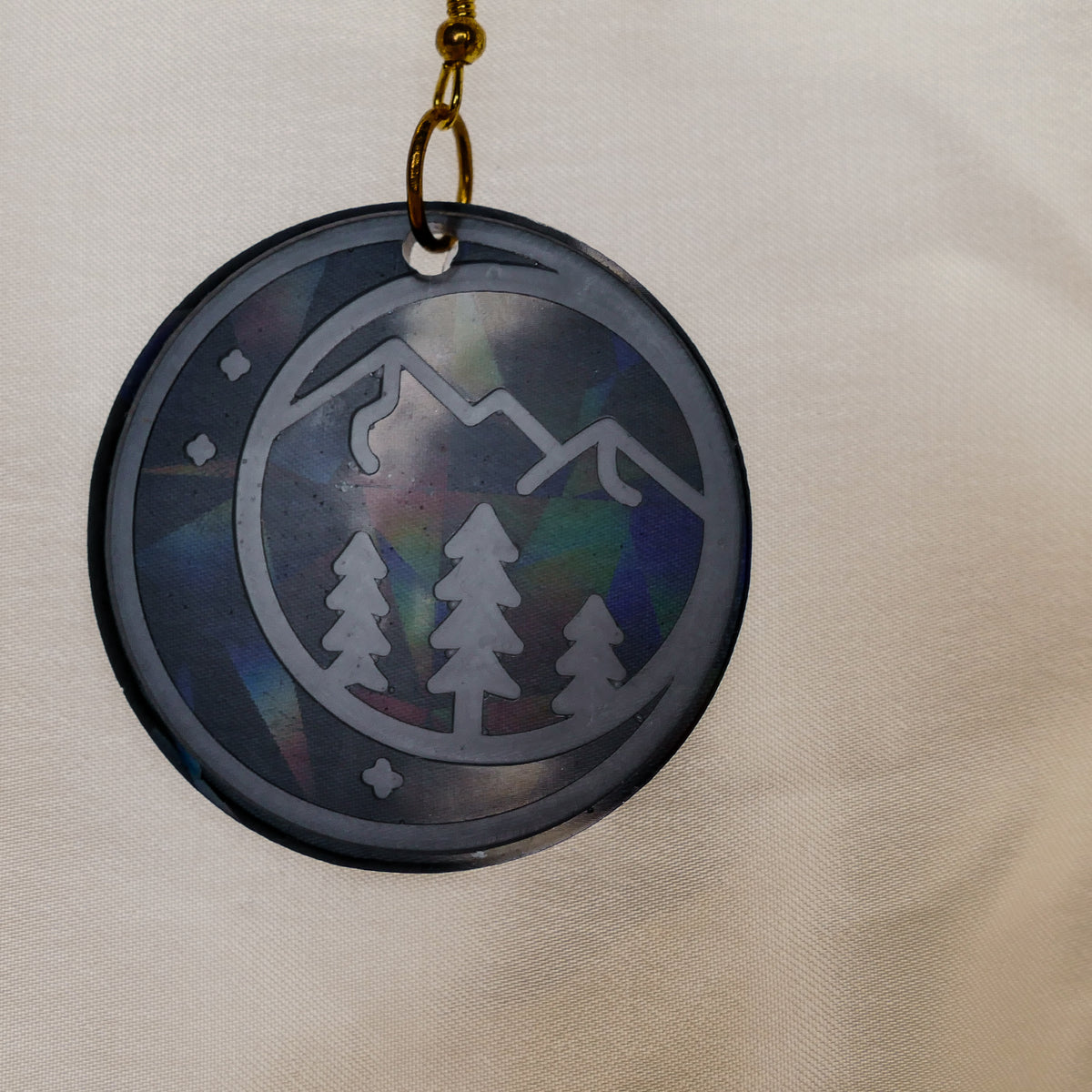 Iridescent Mountain and Forest Earrings