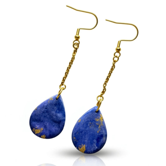 Golden Teardrop Dangle Earrings