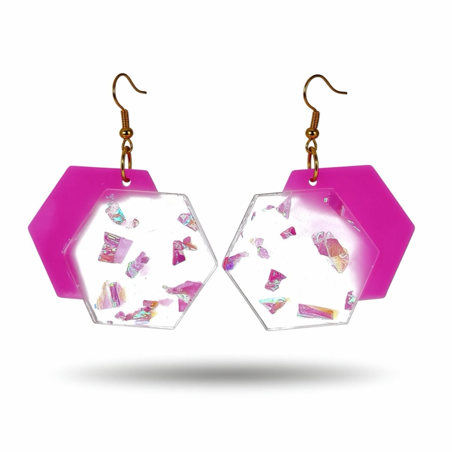 Hexagon Layered Earrings