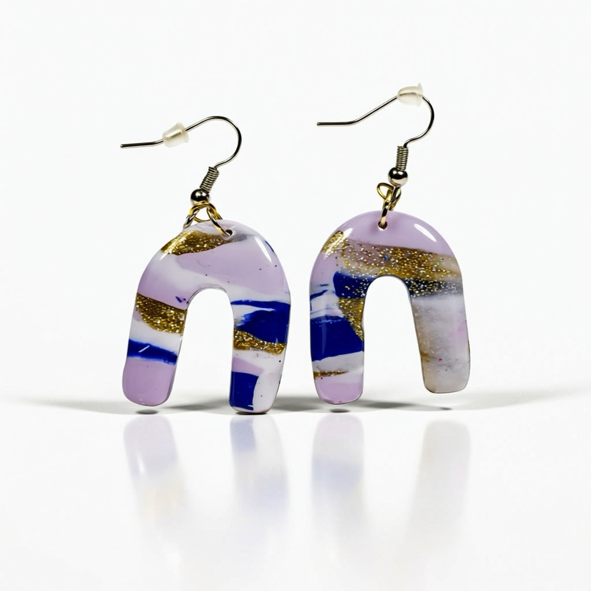 Gold Lilac Arch Earrings