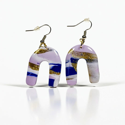 Gold Lilac Arch Earrings