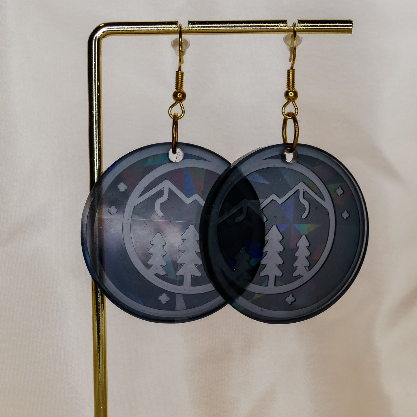 Iridescent Mountain and Forest Earrings