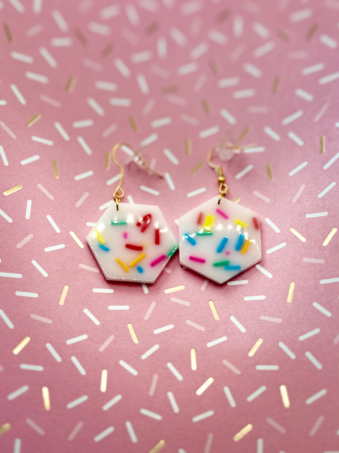 Hexagon Sprinkle Earrings