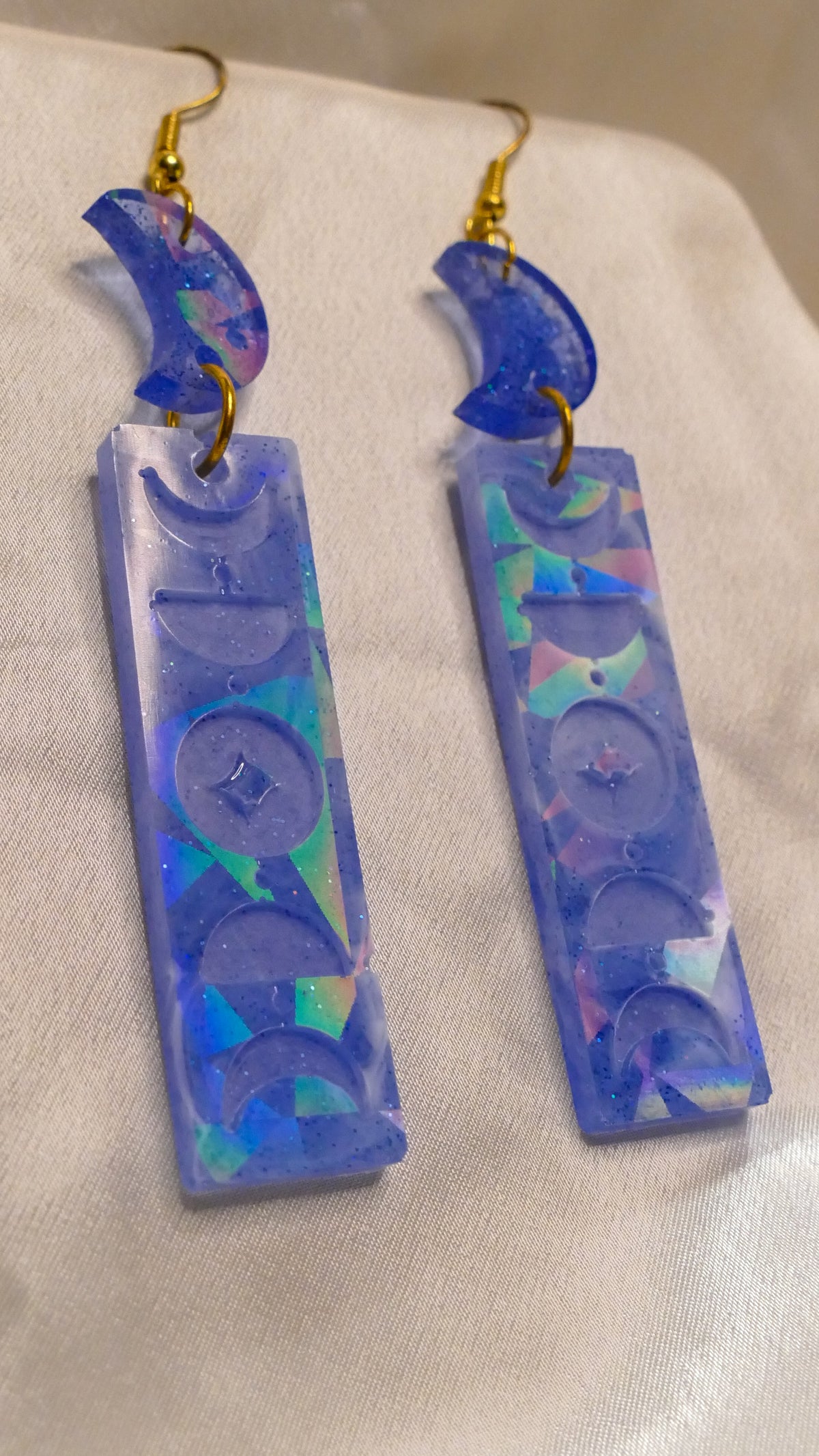 Holographic Moon Phase Earrings