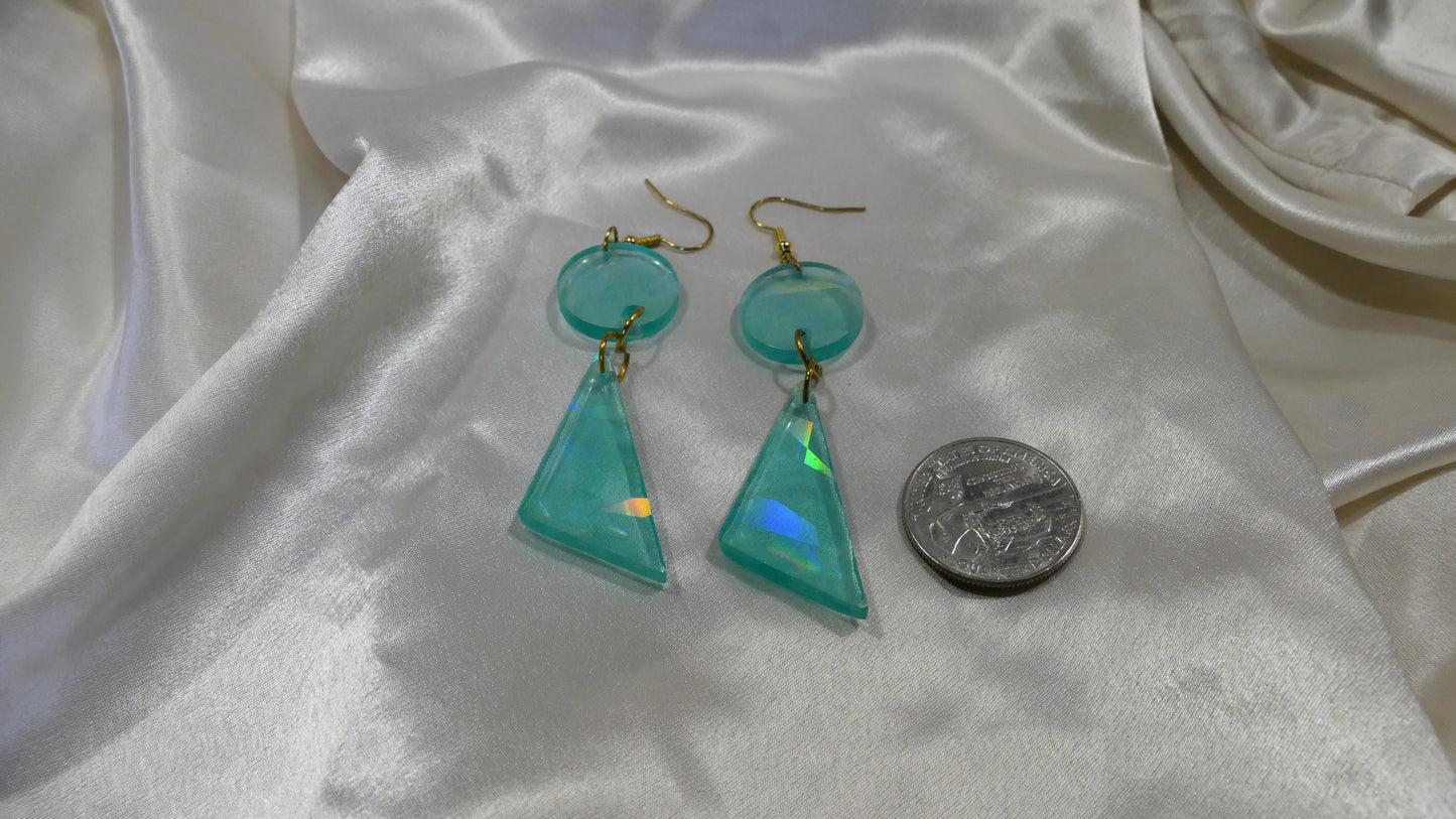Iridescent Aqua Earrings