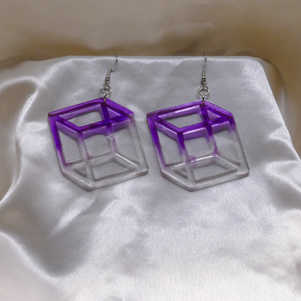 3D-Inspired Cube Earrings