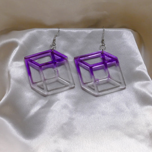 3D-Inspired Cube Earrings