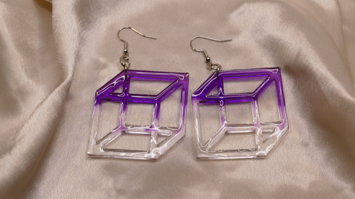 3D-Inspired Cube Earrings