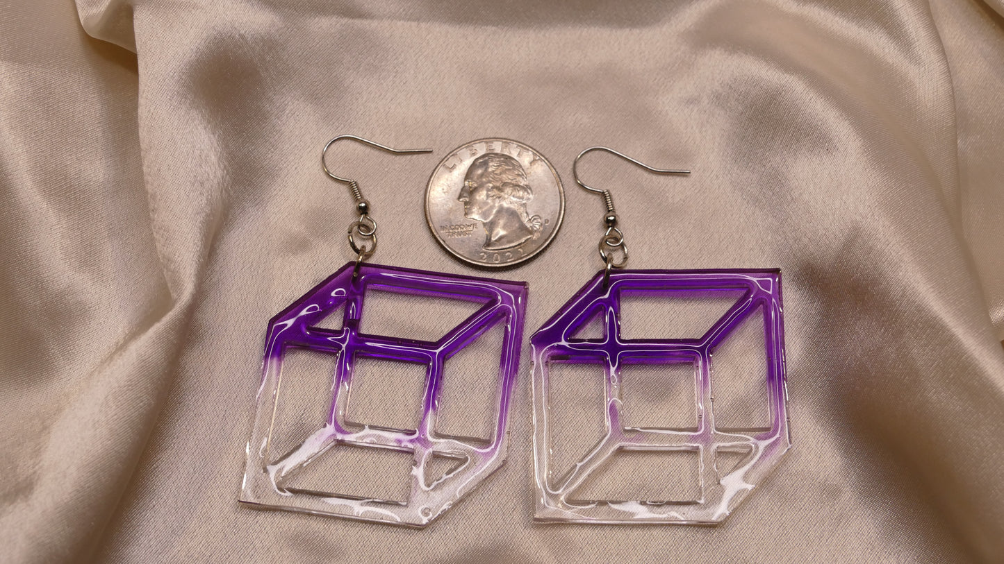 3D-Inspired Cube Earrings