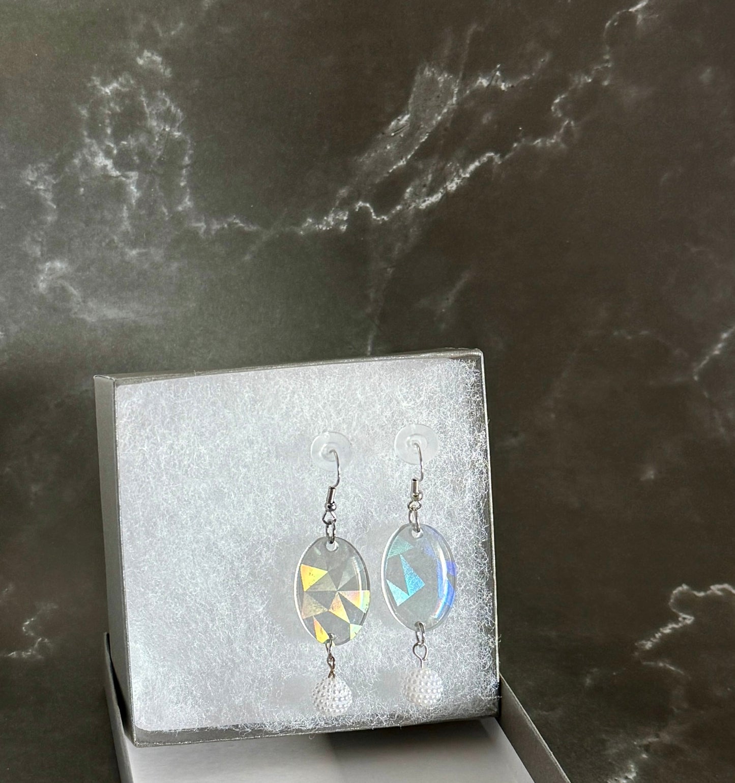 Holographic Oval Earrings