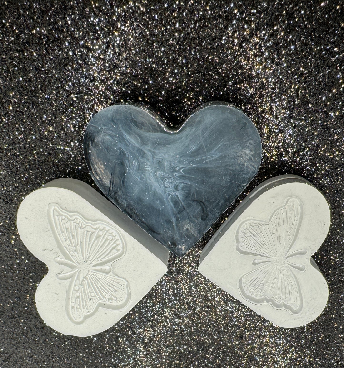 Smoky Gray Heart Picture Holder