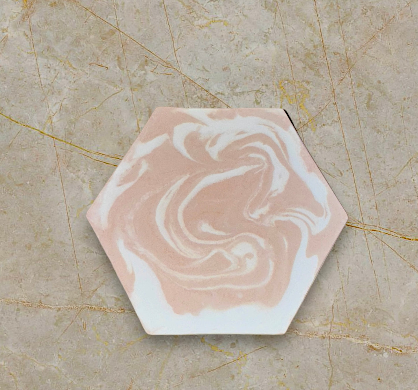 Marbled Hexagon Trinket Tray