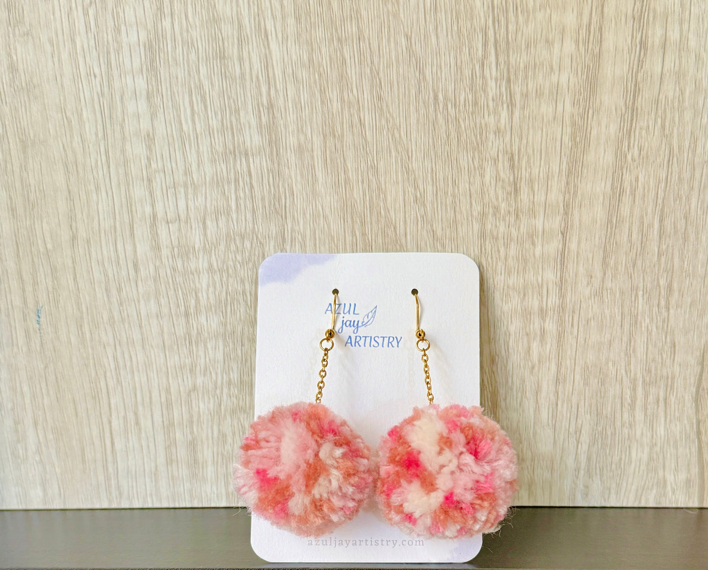 Strawberry Sorbet Pompom Earrings