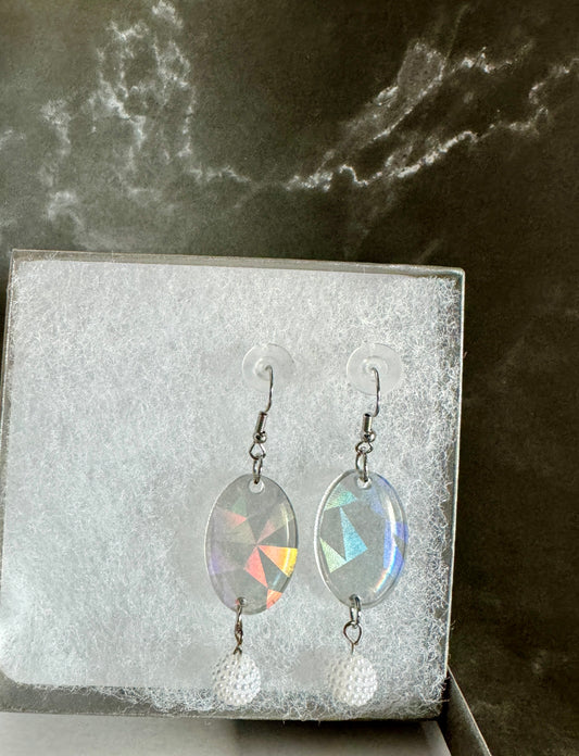 Holographic Oval Earrings